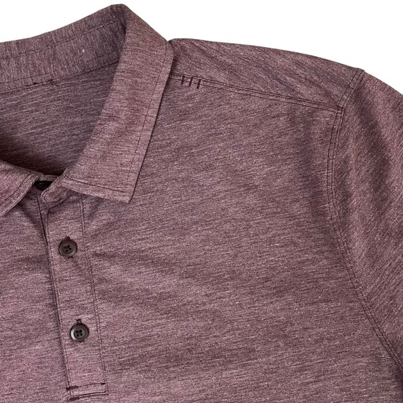 lululemon Men’s Evolution Short Sleeve Polo Heathered Purple Taupe Large - Picture 11 of 16